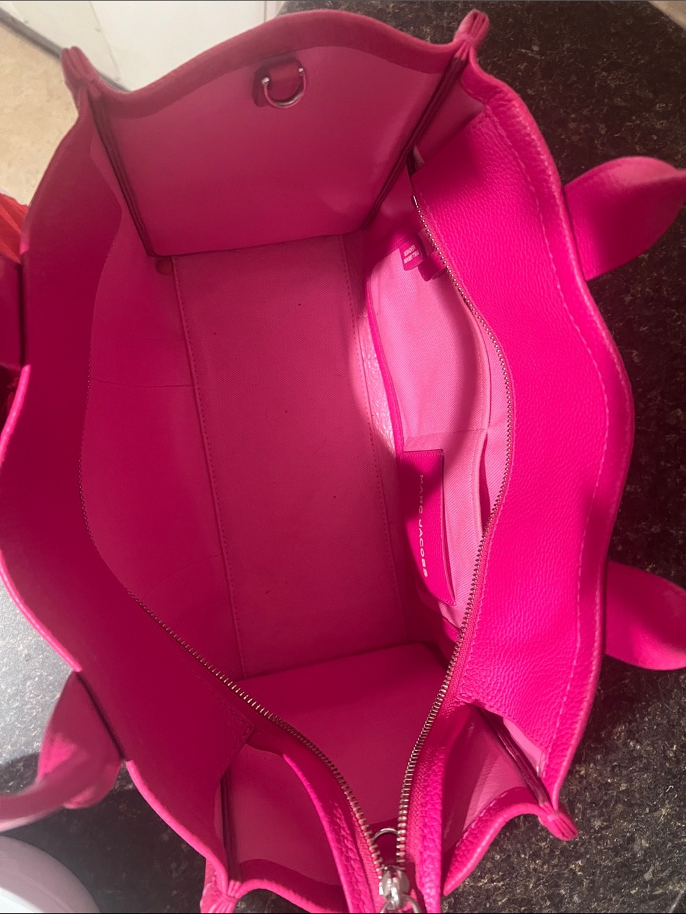 Marc Jacobs Hot Pink Pebbled Leather Tote - Picture 2 of 3
